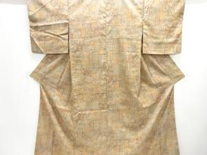 騎馬人物花更紗模様小紋着物